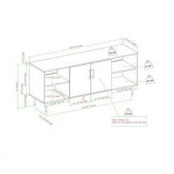 58 in. Ash Brown Bookmatch and Solid White Wood Modern 2-Door TV Stand Fits TVs up to 65 in. by Welwick Designs -Deals Welwick Designs Store ash brown bookmatch and solid white welwick designs tv stands hd9138 40 1000