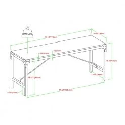 Barnwood Metal and Wood Industrial Trestle Dining Bench (18 in. H x 44 in. L x 14 in. W) by Welwick Designs -Deals Welwick Designs Store barnwood welwick designs dining benches hd9230 40 1000