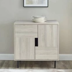 Birch and Magenta Modern Color Pop Accent Cabinet with 2-Doors by Welwick Designs