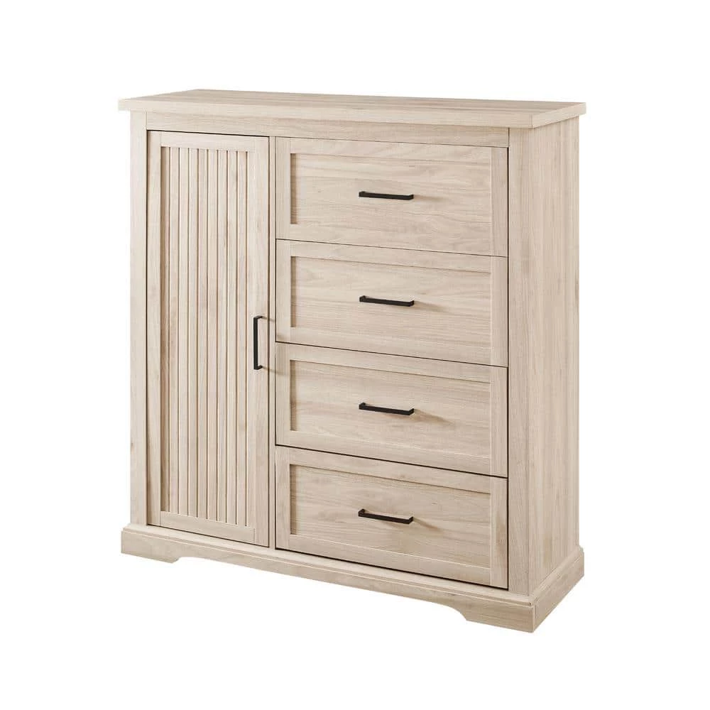 45 in. W. Birch Wood 4-Drawer and 1-Cabinet Transitional Wardrobe by Welwick Designs 4 45 in. W. Birch Wood 4-Drawer and 1-Cabinet Transitional Wardrobe by Welwick Designs - Image 4