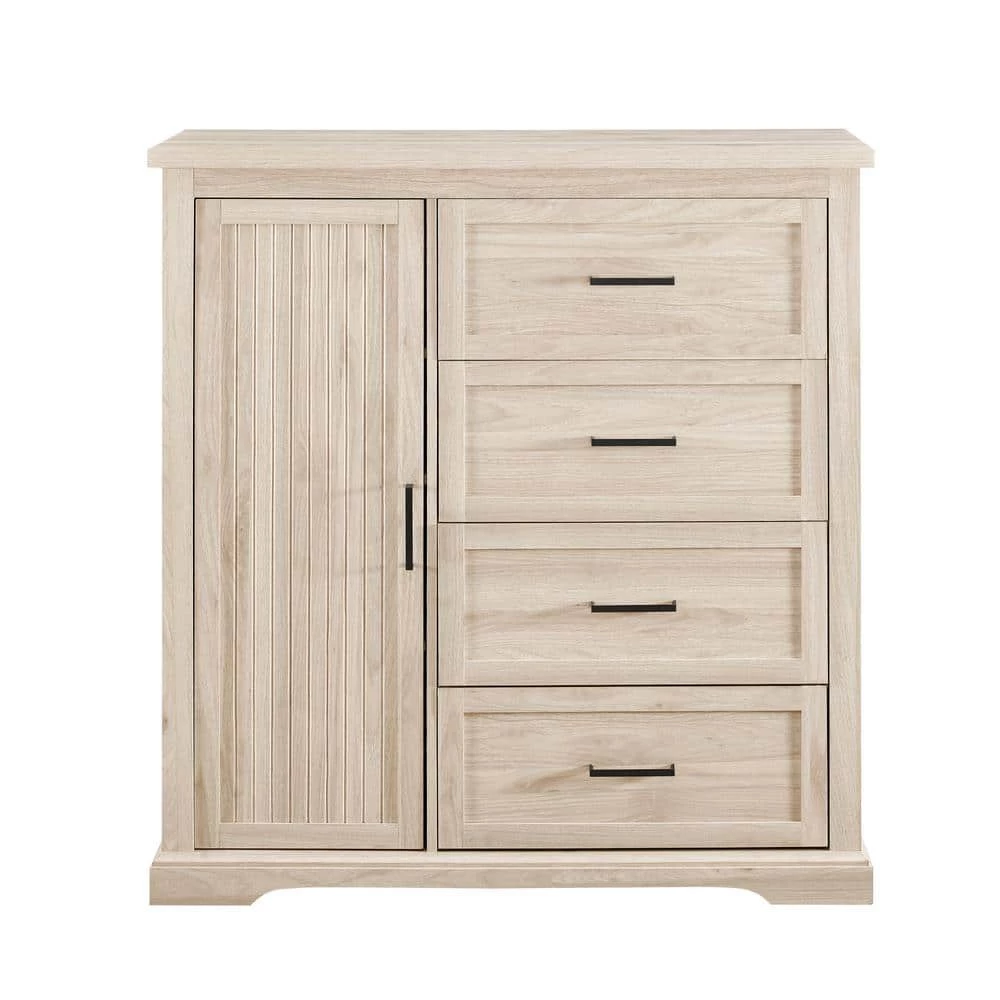 45 in. W. Birch Wood 4-Drawer and 1-Cabinet Transitional Wardrobe by Welwick Designs 8 45 in. W. Birch Wood 4-Drawer and 1-Cabinet Transitional Wardrobe by Welwick Designs - Image 8