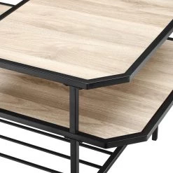44 in. Birch Wood and Metal Tiered Coffee Table with Chamfered Corners by Welwick Designs 12 44 in. Birch Wood and Metal Tiered Coffee Table with Chamfered Corners by Welwick Designs -Deals Welwick Designs Store birch welwick designs coffee tables hd8790 1d 1000