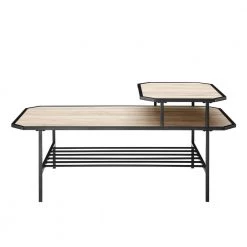 44 in. Birch Wood and Metal Tiered Coffee Table with Chamfered Corners by Welwick Designs 15 44 in. Birch Wood and Metal Tiered Coffee Table with Chamfered Corners by Welwick Designs -Deals Welwick Designs Store birch welwick designs coffee tables hd8790 c3 1000