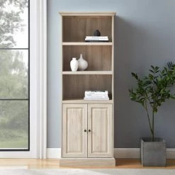 Birch Wood Transitional Hutch Shelf with 2-Beveled Doors by Welwick Designs -Deals Welwick Designs Store birch welwick designs computer desks hd9086 31 1000