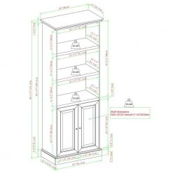 Birch Wood Transitional Hutch Shelf with 2-Beveled Doors by Welwick Designs -Deals Welwick Designs Store birch welwick designs computer desks hd9086 40 1000