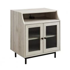 Birch Wood and Fluted Glass 2-Door Nightstand with Mountable USB Port by Welwick Designs 15 Birch Wood and Fluted Glass 2-Door Nightstand with Mountable USB Port by Welwick Designs -Deals Welwick Designs Store birch welwick designs nightstands hd8770 4f 1000