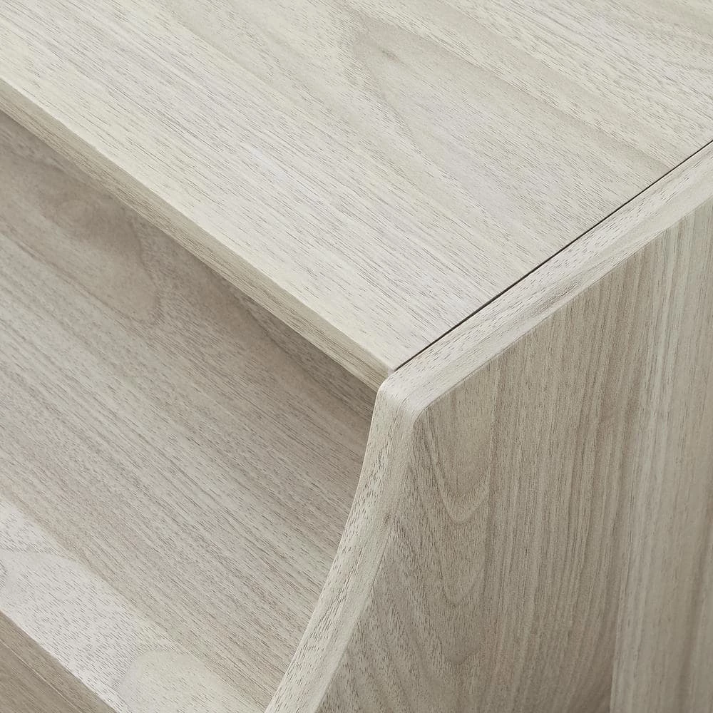 Birch Wood and Fluted Glass 2-Door Nightstand with Mountable USB Port by Welwick Designs 5 Birch Wood and Fluted Glass 2-Door Nightstand with Mountable USB Port by Welwick Designs - Image 5