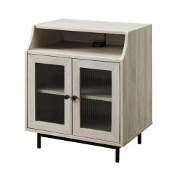 Birch Wood and Fluted Glass 2-Door Nightstand with Mountable USB Port by Welwick Designs 10 Birch Wood and Fluted Glass 2-Door Nightstand with Mountable USB Port by Welwick Designs -Deals Welwick Designs Store birch welwick designs nightstands hd8770 a0 1000