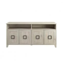 58 in. Birch Wood TV Stand with Storage Doors (Max tv size 65 in.) by Welwick Designs