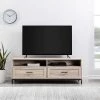 56 in. Birch Wood Modern TV Stand with 2 Drawers and Cable Management (Max tv size 60 in.) by Welwick Designs