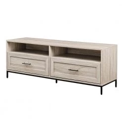 56 in. Birch Wood Modern TV Stand with 2 Drawers and Cable Management (Max tv size 60 in.) by Welwick Designs -Deals Welwick Designs Store birch welwick designs tv stands hd9208 a0 1000