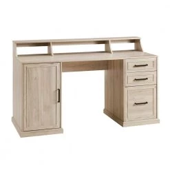 58 in. Rectangular Birch Wood 3-Drawer Pedestal Writing Desk Hutch with Cabinet by Welwick Designs -Deals Welwick Designs Store birch welwick designs writing desks hd8896 66 1000