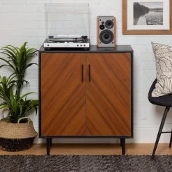 28 in. Solid Black Modern Bookmatch Accent Cabinet by Welwick Designs -Deals Welwick Designs Store black welwick designs accent cabinets hd8238 31 1000