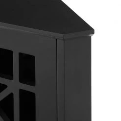 Fretwork Corner Accent Cabinet - Black by Welwick Designs -Deals Welwick Designs Store black welwick designs accent cabinets hd8777 1d 1000