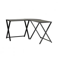 102 in. U-Shaped Black Metal Computer Desks with Glass Top by Welwick Designs -Deals Welwick Designs Store black welwick designs computer desks hd8551 1f 1000