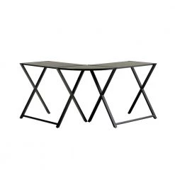 102 in. U-Shaped Black Metal Computer Desks with Glass Top by Welwick Designs -Deals Welwick Designs Store black welwick designs computer desks hd8551 4f 1000