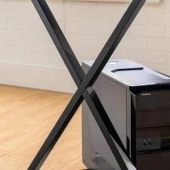 102 in. U-Shaped Black Metal Computer Desks with Glass Top by Welwick Designs -Deals Welwick Designs Store black welwick designs computer desks hd8551 66 1000