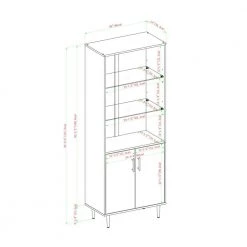 3-Shelf Solid Black Bookmatch Display Cabinet by Welwick Designs -Deals Welwick Designs Store black welwick designs display cabinets hd8391 40 1000