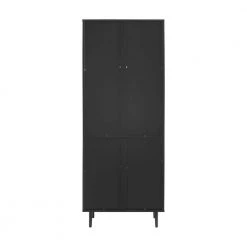 3-Shelf Solid Black Bookmatch Display Cabinet by Welwick Designs -Deals Welwick Designs Store black welwick designs display cabinets hd8391 4f 1000
