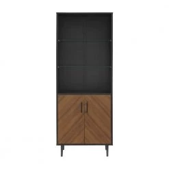 3-Shelf Solid Black Bookmatch Display Cabinet by Welwick Designs -Deals Welwick Designs Store black welwick designs display cabinets hd8391 a0 1000