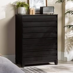 Priya 4-Drawer Black Solid Wood Modern Panel Dresser by Welwick Designs -Deals Welwick Designs Store black welwick designs dressers hd8995 31 1000