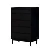 6-Drawer Black Solid Wood Mid-Century Modern Dresser with Tray Top (45 in. H x 30 in. W x 16 in. D) by Welwick Designs