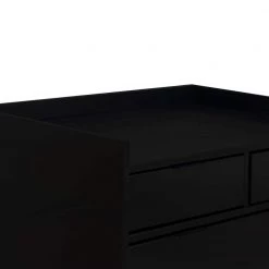 6-Drawer Black Solid Wood Mid-Century Modern Dresser with Tray Top (45 in. H x 30 in. W x 16 in. D) by Welwick Designs -Deals Welwick Designs Store black welwick designs dressers hd9222 a0 1000