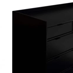 9-Drawer Black Solid Wood Mid-Century Modern Dresser with Tray Top (36 in. H x 60 in. W x 16 in. D) by Welwick Designs -Deals Welwick Designs Store black welwick designs dressers hd9225 a0 1000