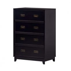 4-Drawer Black Solid Wood Transitional Framed Dresser by Welwick Designs -Deals Welwick Designs Store black welwick designs dressers hd9404 40 1000