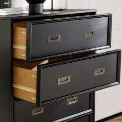4-Drawer Black Solid Wood Transitional Framed Dresser by Welwick Designs -Deals Welwick Designs Store black welwick designs dressers hd9404 44 1000