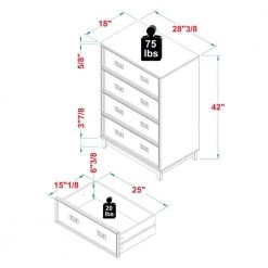 4-Drawer Black Solid Wood Transitional Framed Dresser by Welwick Designs -Deals Welwick Designs Store black welwick designs dressers hd9404 76 1000