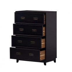 4-Drawer Black Solid Wood Transitional Framed Dresser by Welwick Designs -Deals Welwick Designs Store black welwick designs dressers hd9404 77 1000