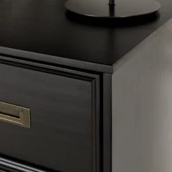 4-Drawer Black Solid Wood Transitional Framed Dresser by Welwick Designs -Deals Welwick Designs Store black welwick designs dressers hd9404 a0 1000