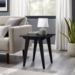 18.5 in. Black Rectangular Wooden Scandinavian End Table by Welwick Designs -Deals Welwick Designs Store black welwick designs end side tables hd9449 31 1000