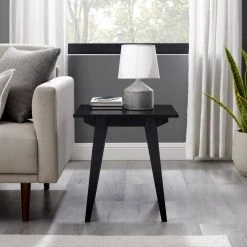 18.5 in. Black Rectangular Wooden Scandinavian End Table by Welwick Designs -Deals Welwick Designs Store black welwick designs end side tables hd9449 c3 1000