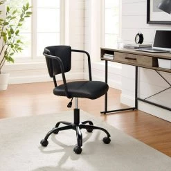 Black Faux Leather and Metal Modern Office Chair by Welwick Designs -Deals Welwick Designs Store black welwick designs executive chairs hd9479 31 1000