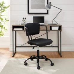 Black Faux Leather and Metal Modern Office Chair by Welwick Designs -Deals Welwick Designs Store black welwick designs executive chairs hd9479 c3 1000