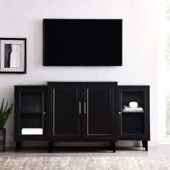 62 in. Black Tiered Modern Sideboard (4-Door) by Welwick Designs -Deals Welwick Designs Store black welwick designs sideboards buffet tables hd8367 31 1000