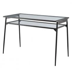48 in. Black Rectangular Metal and Glass Writing Desk with 2-Tiers by Welwick Designs -Deals Welwick Designs Store black welwick designs writing desks hd8741 a0 1000