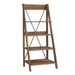 68 in. Brown Wood 4-shelf Ladder Bookcase with Open Back by Welwick Designs 14 68 in. Brown Wood 4-shelf Ladder Bookcase with Open Back by Welwick Designs -Deals Welwick Designs Store brown welwick designs bookcases bookshelves hd8224 66 1000