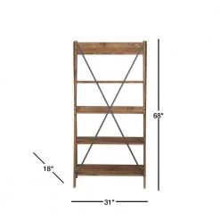 68 in. Brown Wood 4-shelf Ladder Bookcase with Open Back by Welwick Designs 15 68 in. Brown Wood 4-shelf Ladder Bookcase with Open Back by Welwick Designs -Deals Welwick Designs Store brown welwick designs bookcases bookshelves hd8224 77 1000
