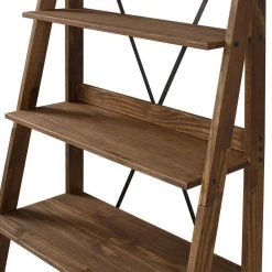 68 in. Brown Wood 4-shelf Ladder Bookcase with Open Back by Welwick Designs 12 68 in. Brown Wood 4-shelf Ladder Bookcase with Open Back by Welwick Designs -Deals Welwick Designs Store brown welwick designs bookcases bookshelves hd8224 a0 1000