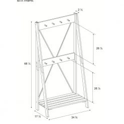 Brown Solid Wood Hall Tree With Shelf and 8-Hooks by Welwick Designs -Deals Welwick Designs Store brown welwick designs hall trees hd8226 40 1000
