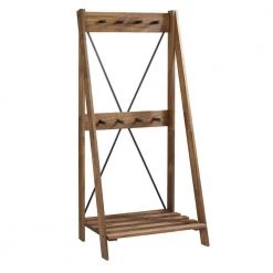 Brown Solid Wood Hall Tree With Shelf and 8-Hooks by Welwick Designs -Deals Welwick Designs Store brown welwick designs hall trees hd8226 a0 1000