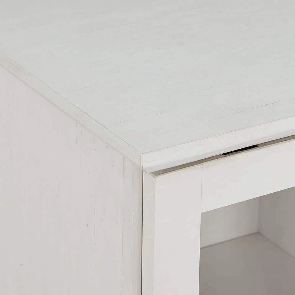 36 in. Brushed White Sliding Glass Door Bar Cabinet by Welwick Designs 7 36 in. Brushed White Sliding Glass Door Bar Cabinet by Welwick Designs - Image 7