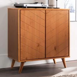 Caramel Solid Wood Accent Cabinet with Chevron Groove Doors by Welwick Designs -Deals Welwick Designs Store caramel welwick designs accent cabinets hd8725 66 1000