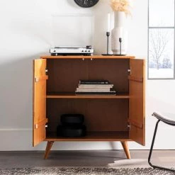 Caramel Solid Wood Accent Cabinet with Chevron Groove Doors by Welwick Designs -Deals Welwick Designs Store caramel welwick designs accent cabinets hd8725 c3 1000