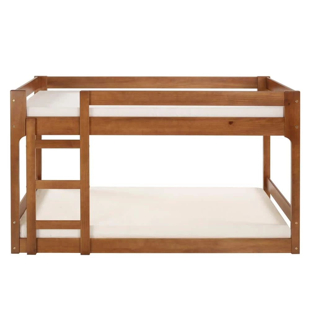 Caramel Solid Wood Twin Over Twin Bunk Bed with Integrated Ladder by Welwick Designs 8 Caramel Solid Wood Twin Over Twin Bunk Bed with Integrated Ladder by Welwick Designs - Image 8