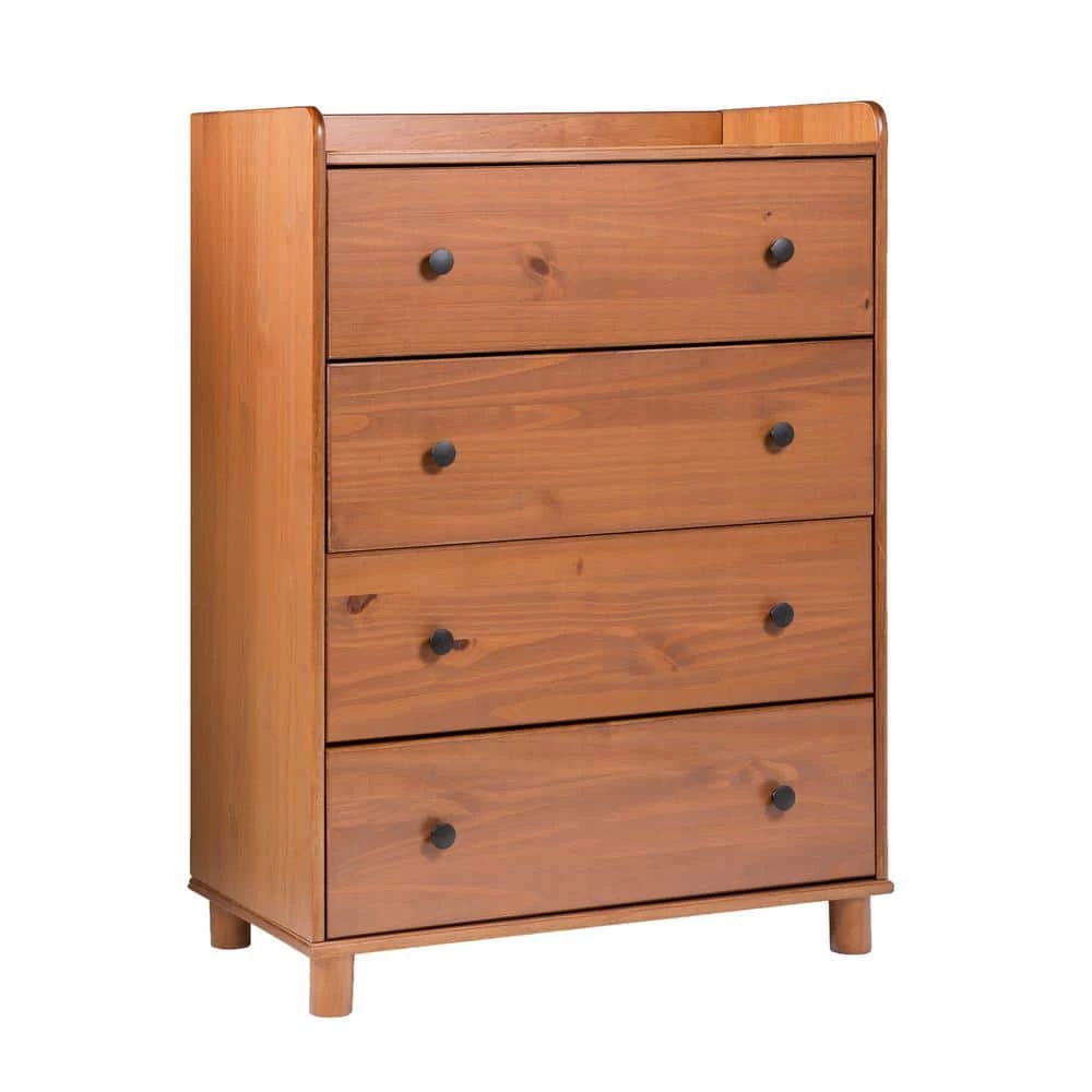 16 in W. 4-Drawer Caramel Solid Wood Chest Dresser by Welwick Designs 4 16 in W. 4-Drawer Caramel Solid Wood Chest Dresser by Welwick Designs - Image 4