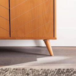 60 in. Caramel Solid Wood TV Stand Fits TVs up to 65 in. with Chevron Groove Doors by Welwick Designs -Deals Welwick Designs Store caramel welwick designs tv stands hd8747 a0 1000